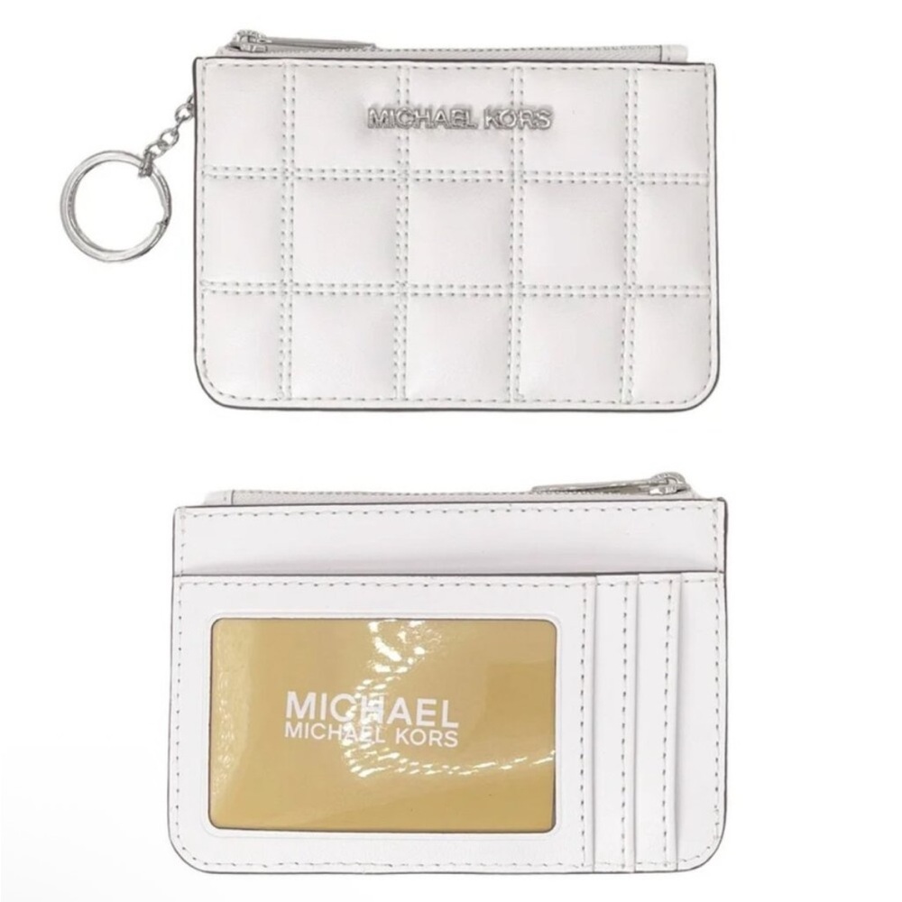 Michael Kors White Quilted Card Wallet